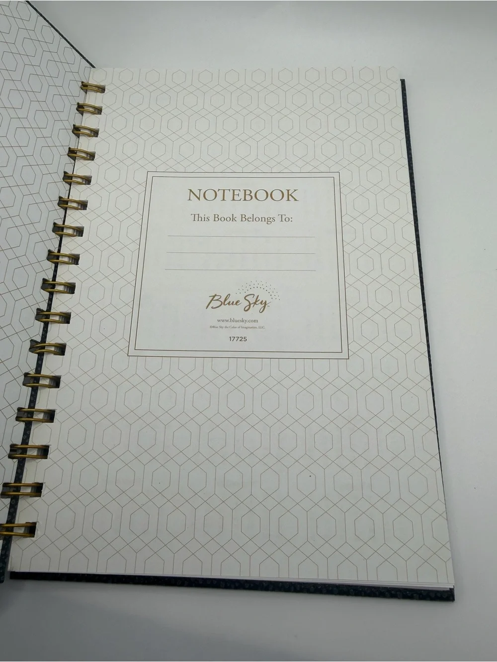 Textured Black Spiral Notebook with Gold Accents